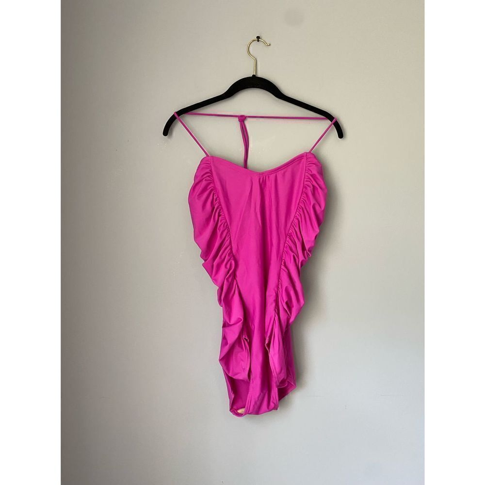 Esther Williams for Misty vintage raspberry pink one piece modest swimsuit